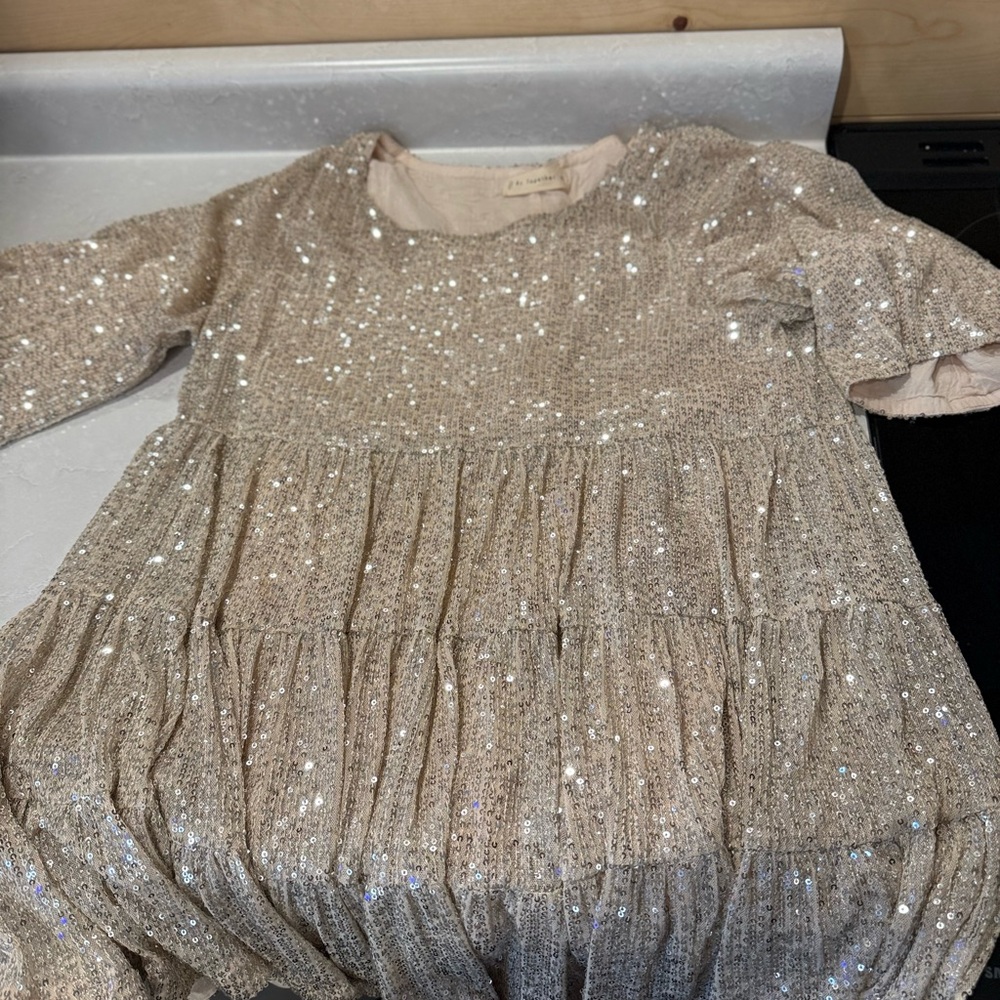 By Together Glittering Beige Dress